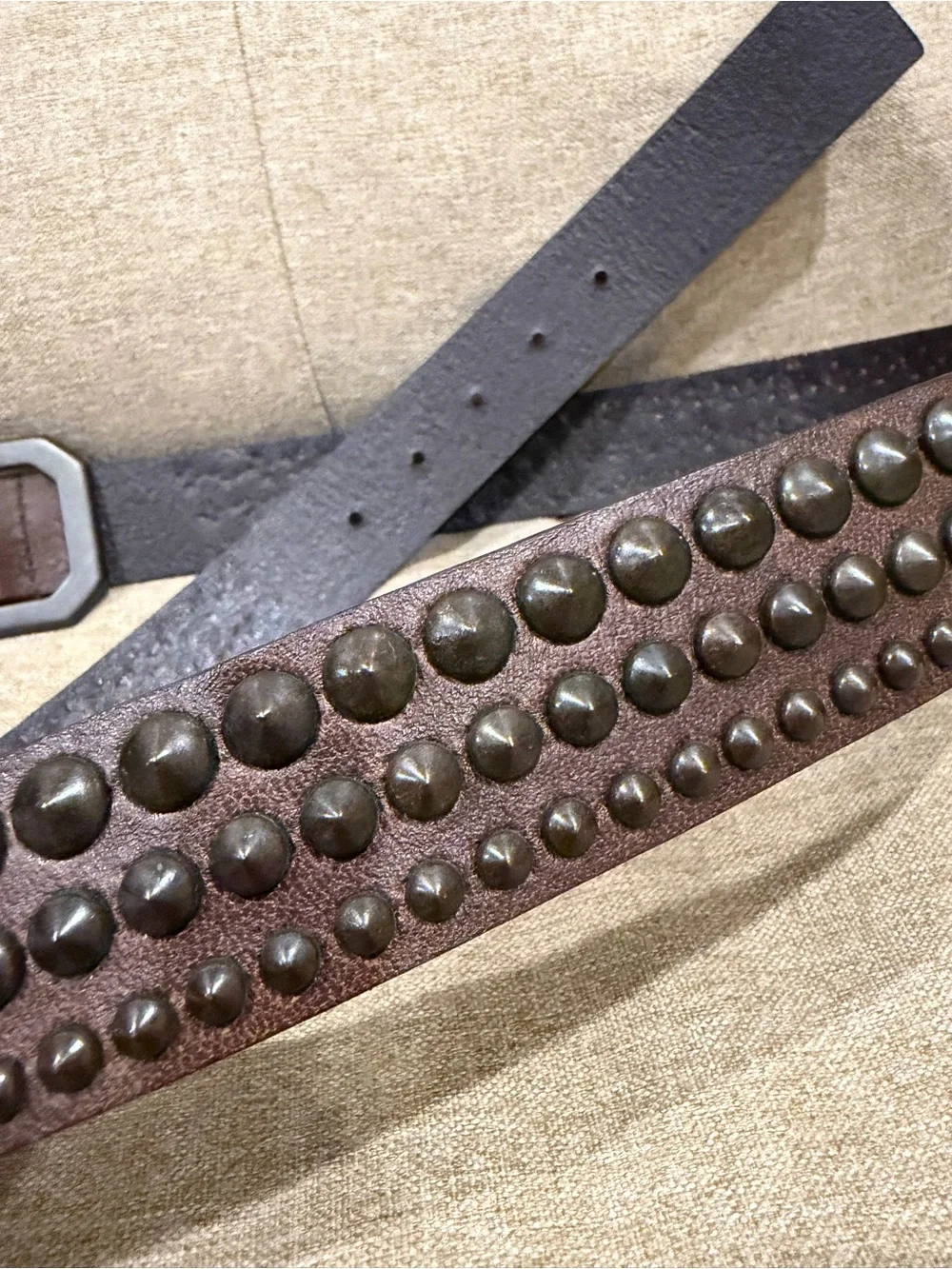 Nine west boho studded leather belt large Western Festival